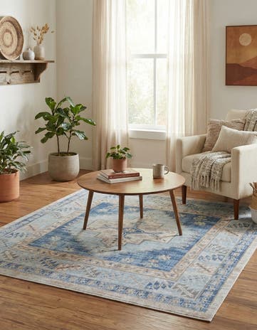 Sky blue Whitney Square Rug