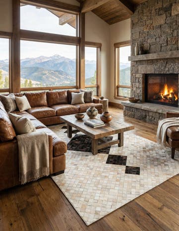 5' x 7' 11 Cowhide Stocks Rug