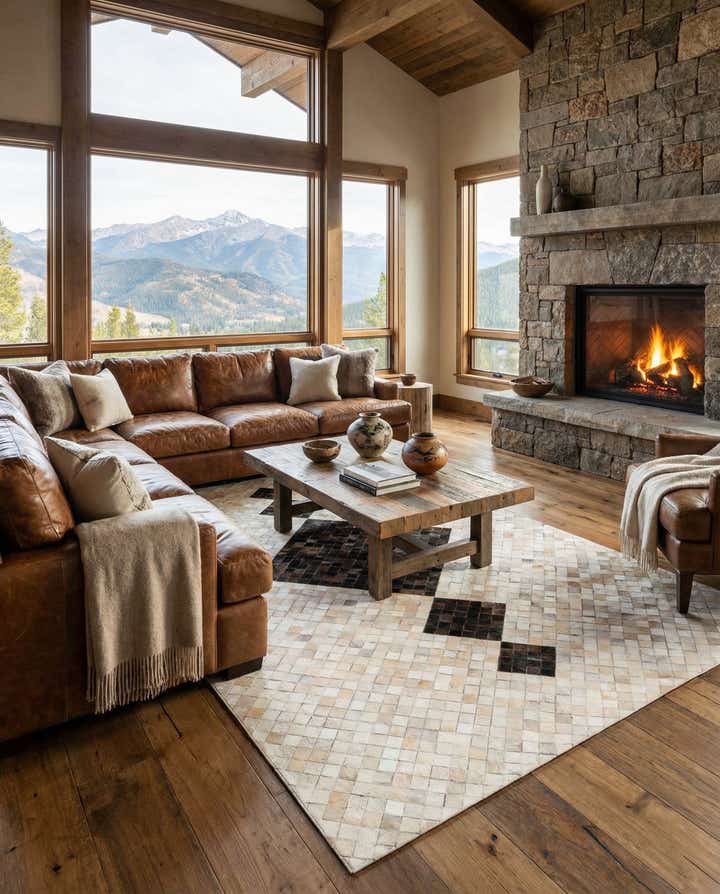 5' x 7' 11 Cowhide Stocks Rug