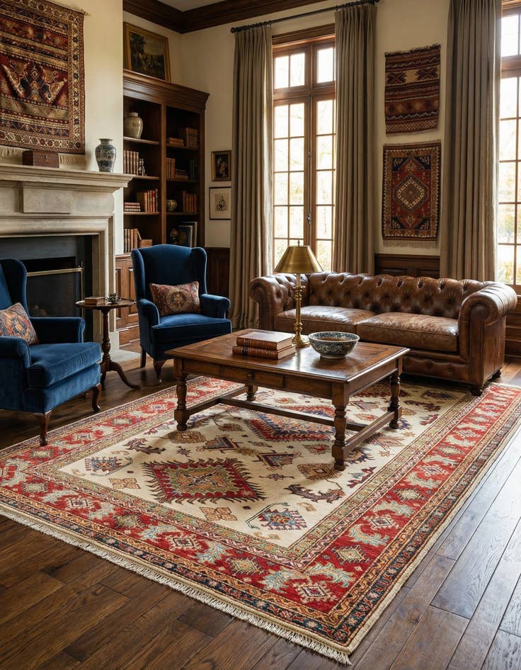 Detail image of 5' 6 x 8' Kazak Wool Rug