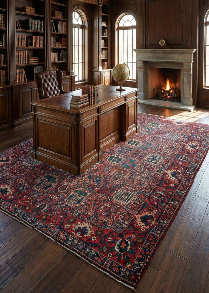 11' x 12' 7 Hand Knotted Bakhtiar Persian Wool Rug