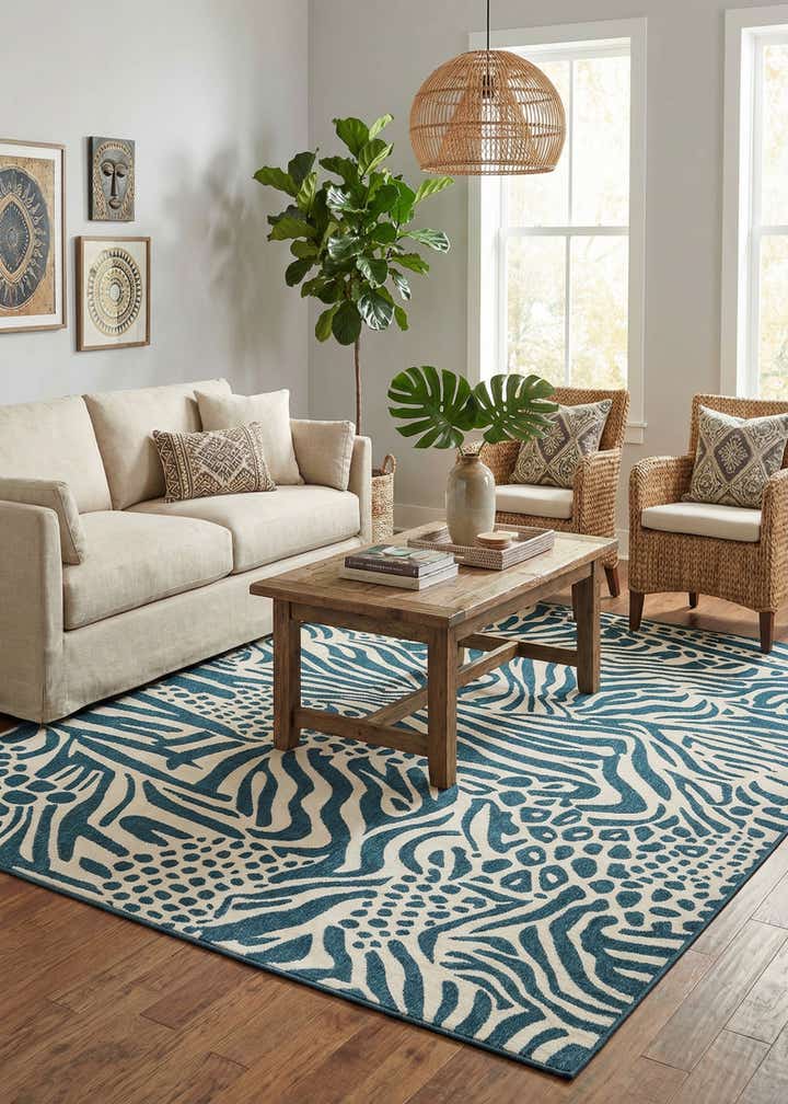 7' 10 x 10' Easy-Clean Safari Indoor / Outdoor Rug