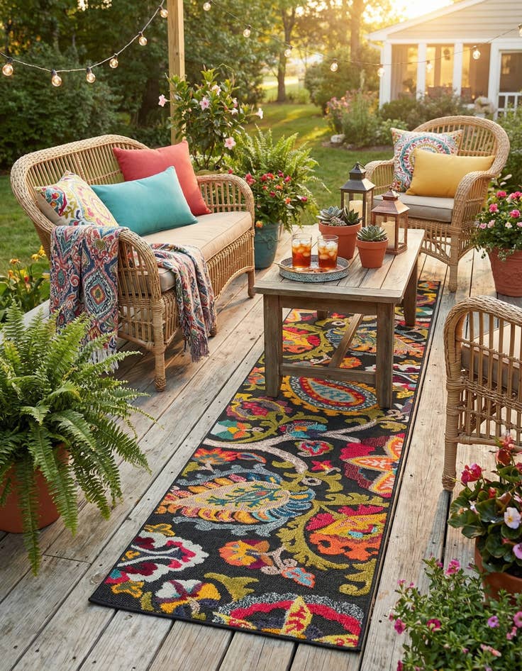 Detail image of 2' 7 x 12'  Washable Casablanca Indoor / Outdoor Runner Rug