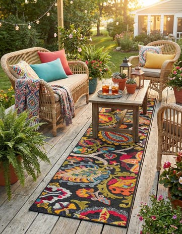 2' 7 x 12' Easy-Clean Casablanca Indoor / Outdoor Runner Rug
