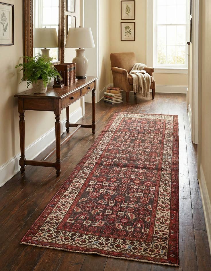 Detail image of 3' 7 x 10' 9  Hand Knotted Malayer Persian Wool Runner Rug