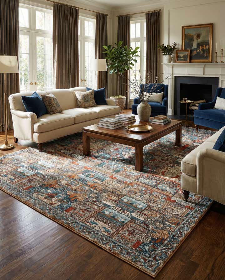 10' x 14' Easy-Clean Traditional Indoor / Outdoor Rug