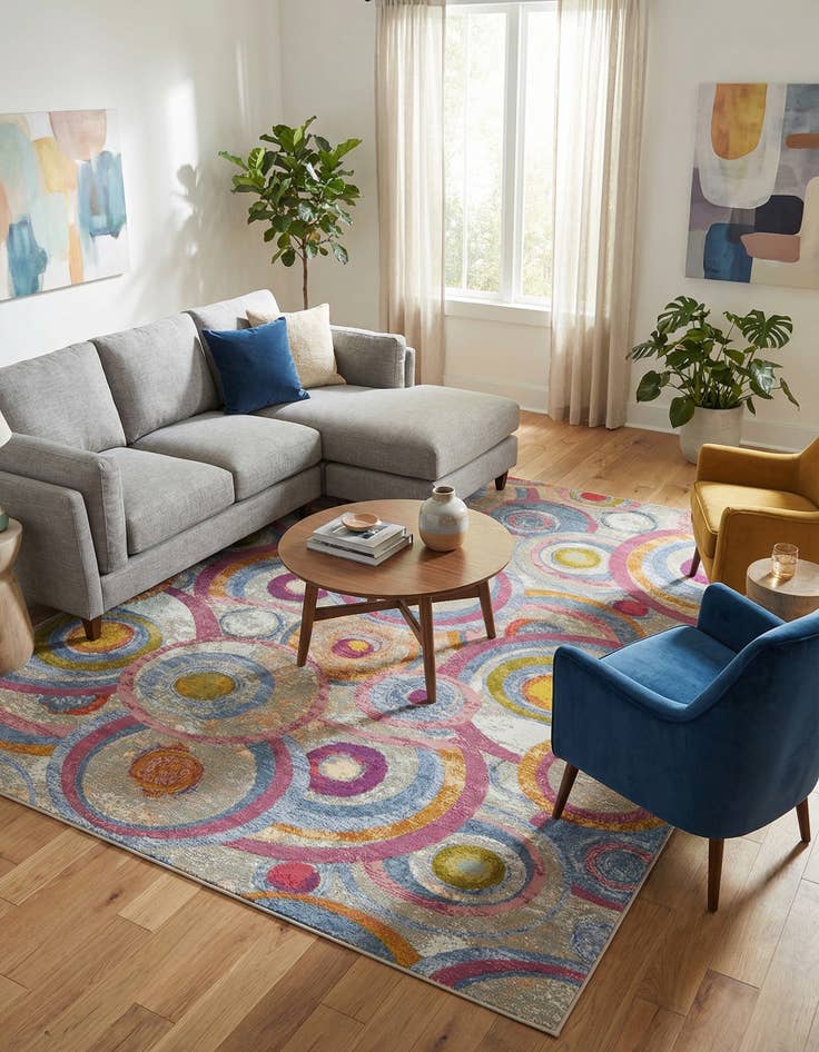 Detail image of  9' x 12'  Washable Modern Indoor / Outdoor Rug