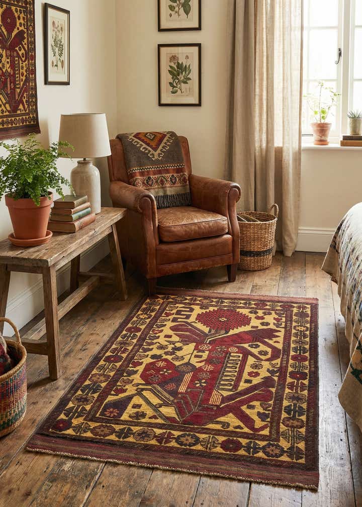 3' x 5' Hand Knotted Sumak Wool Rug