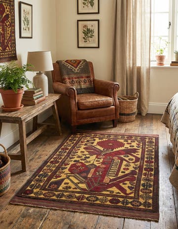 3' x 5' Hand Knotted Sumak Wool Rug