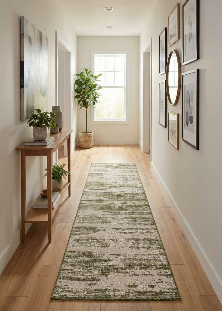 2' 7 x 10' Easy-Clean Modern Indoor / Outdoor Runner Rug