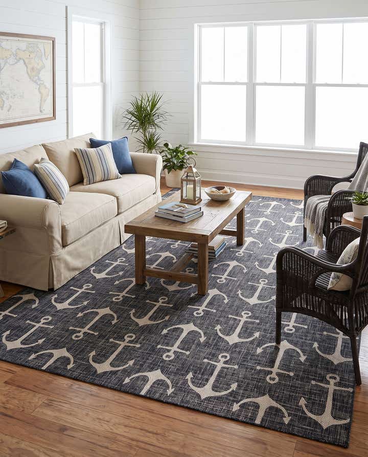 10' x 13' Easy-Clean Coastal Indoor / Outdoor Rug