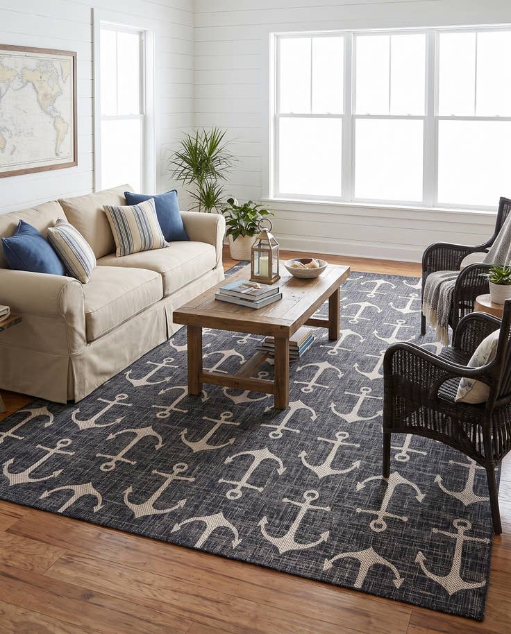 Detail image of 10' x 13' Easy-Clean Coastal Indoor / Outdoor Rug