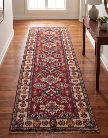 85cm x 295cm anudado a mano Kazak Alfombra Pasillera