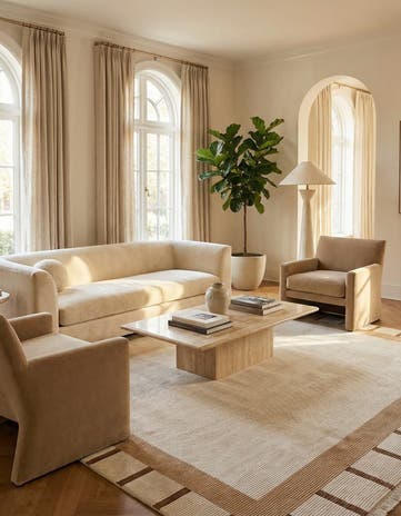 6' 11 x 9' 6 Hand Knotted Darya Wool Rug