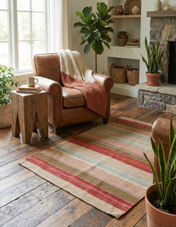 3' 3 x 3' 4 Hand Woven Pillow Wool Square Rug