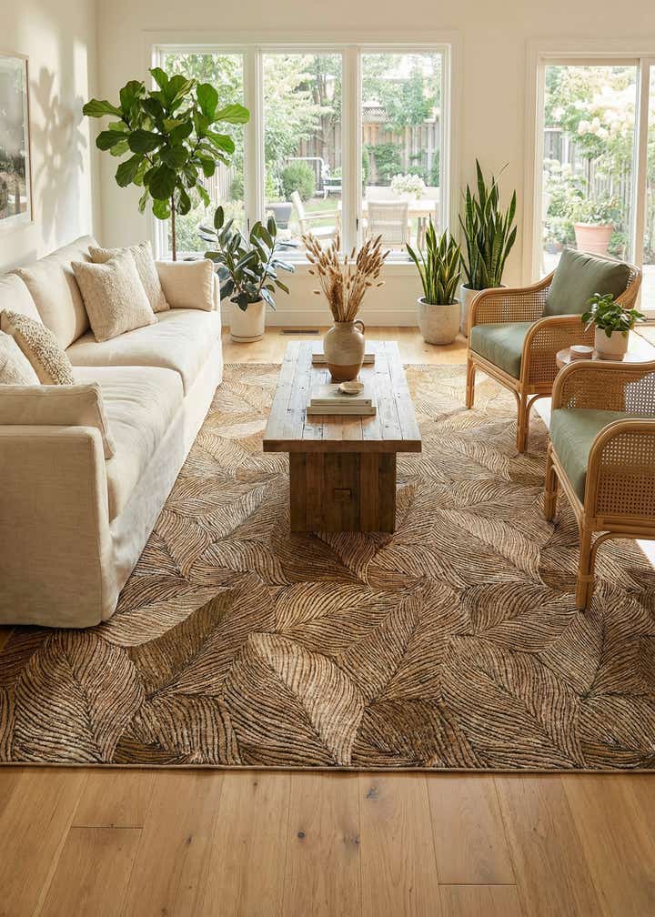 10' x 14' Easy-Clean Botanical Indoor / Outdoor Rug