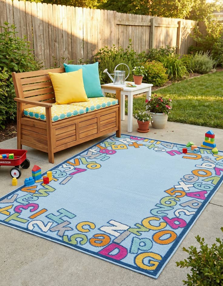 Detail image of  5' 3 x 7' 7  Washable  Indoor / Outdoor Rug