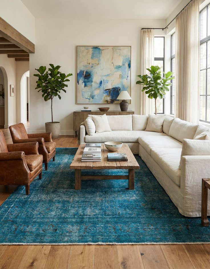 Detail image of  6' 3 x 9' 8  Hand Knotted Ultra Vintage Persian Wool Rug