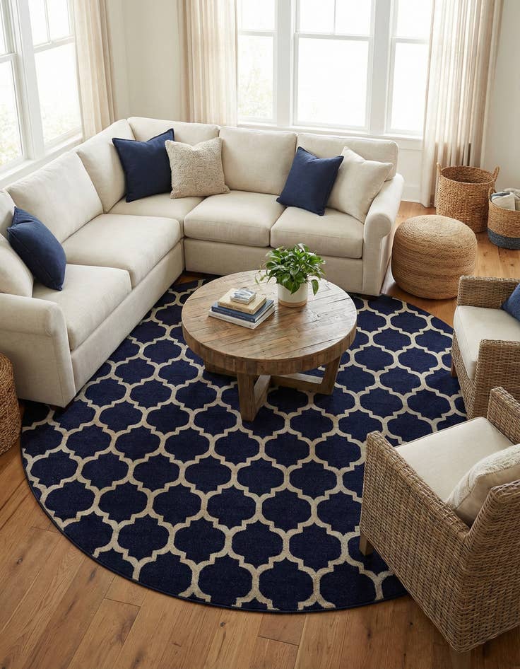 Detail image of  12' 2 x 12' 2 Lattice Round Rug