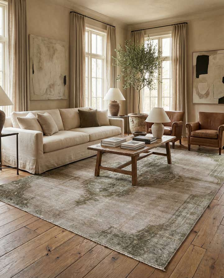 5' 5 x 8' 7 Hand Knotted Ultra Vintage Persian Wool Rug