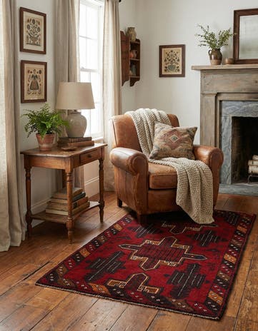 2' 9 x 4' 10 Hand Knotted Balouch Persian Wool Rug