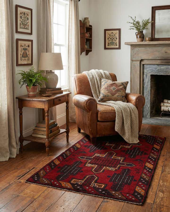 2' 9 x 4' 10 Hand Knotted Balouch Persian Wool Rug