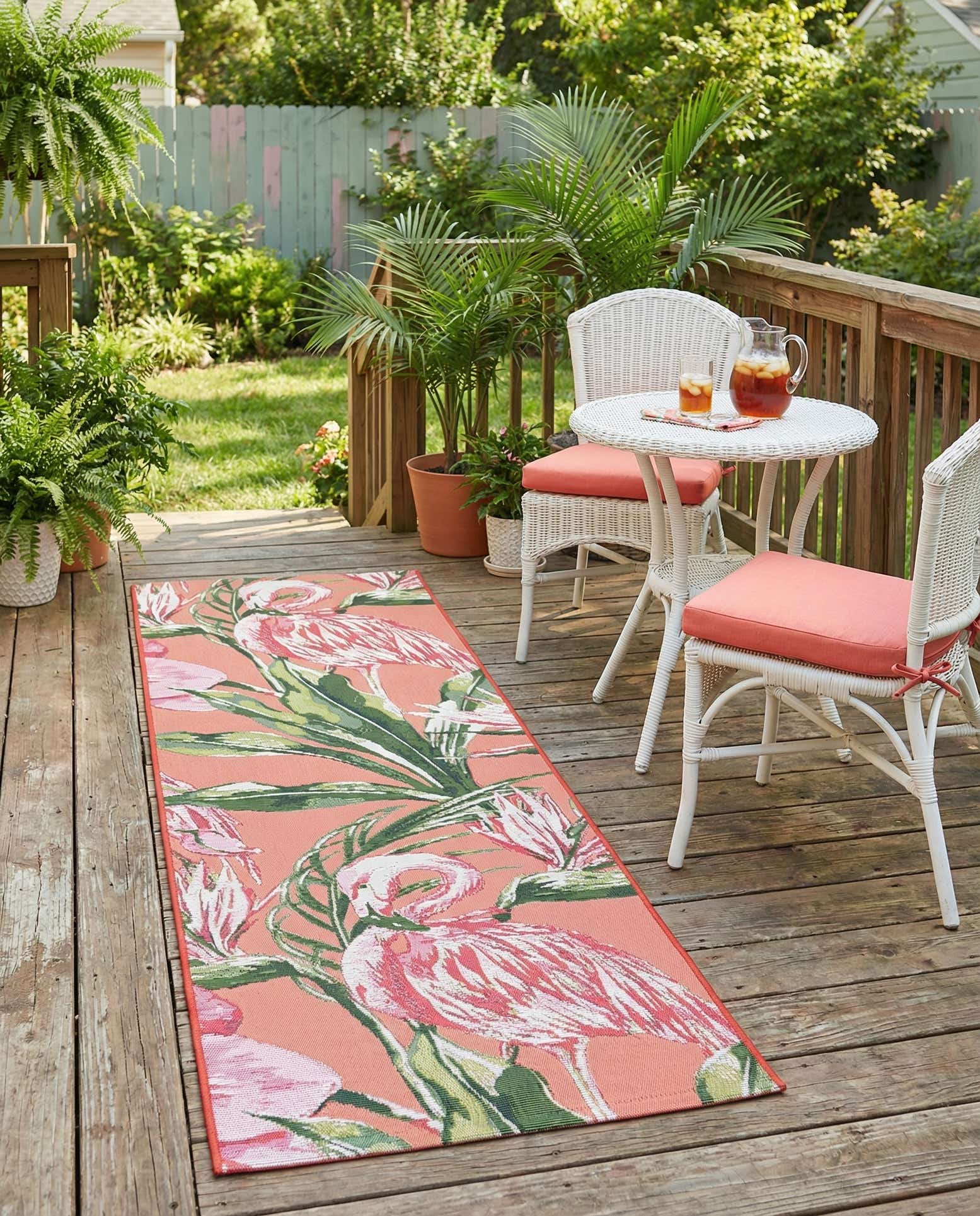 2' x 6' Easy-Clean Botanical Indoor / Outdoor Runner Rug