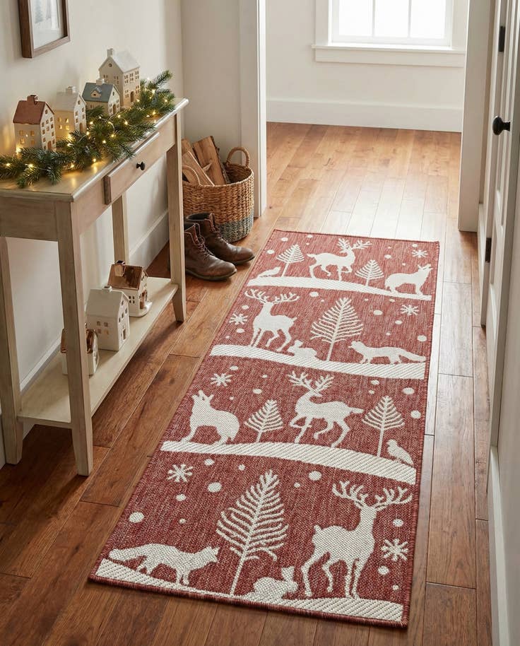 Detail image of 2' x 5' 3 Easy-Clean Holiday Indoor / Outdoor Runner Rug