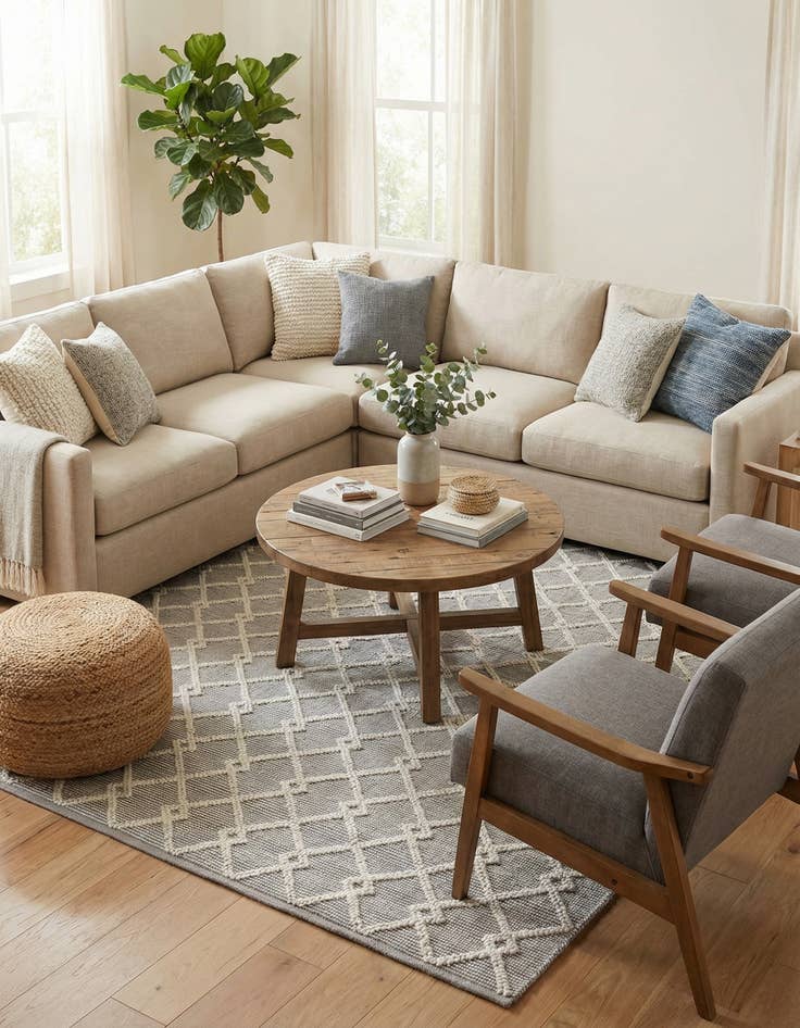 Detail image of  8' x 8'  Hand Knotted Jill Zarin Dorset Square Rug