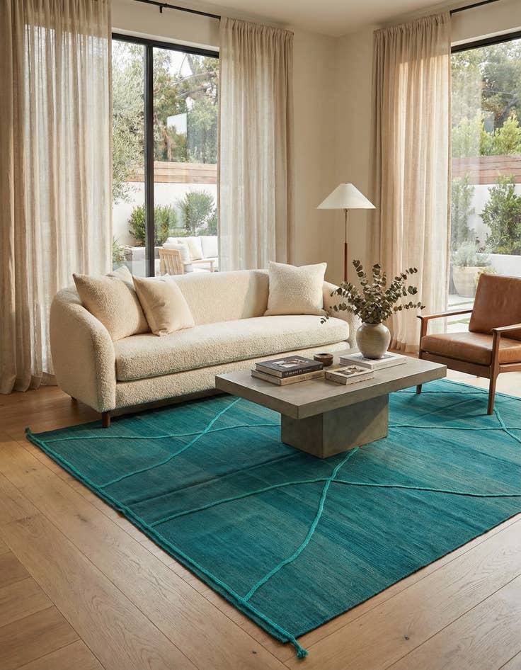 Detail image of 7' x 9' 7  Hand Woven Kilim Modern Wool Rug