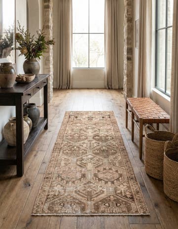 3' 7 x 9' 5 Hand Knotted Ultra Vintage Persian Wool Runner Rug