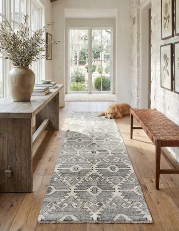 2' 6 x 8' 2 Hand Woven Darya Wool Runner Rug