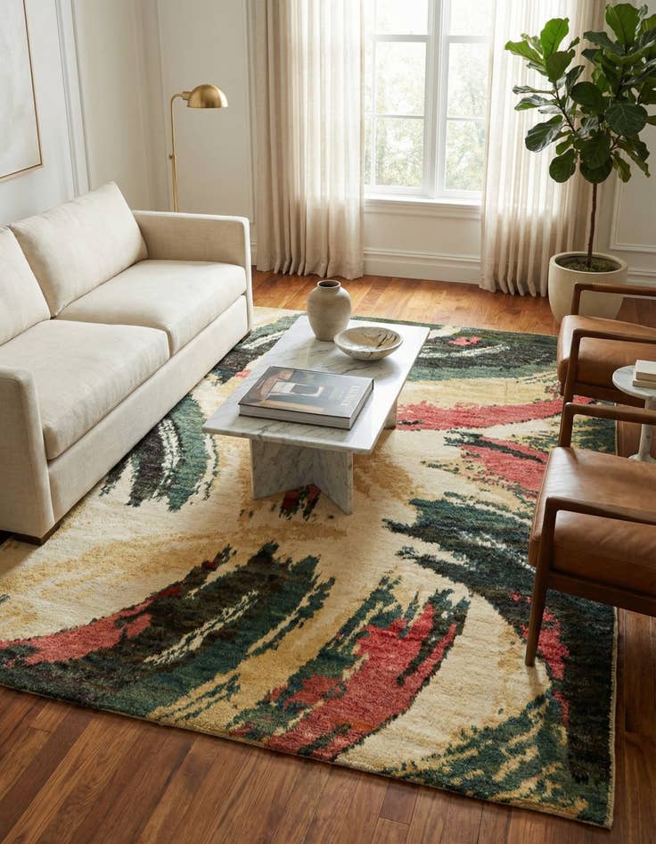 Detail image of 6' 9 x 9' 1  Hand Knotted Darya Wool Rug