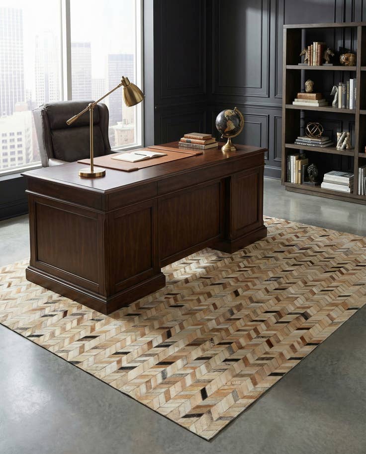 Detail image of 5' x 8' 2 Cowhide - Patchwork Rug