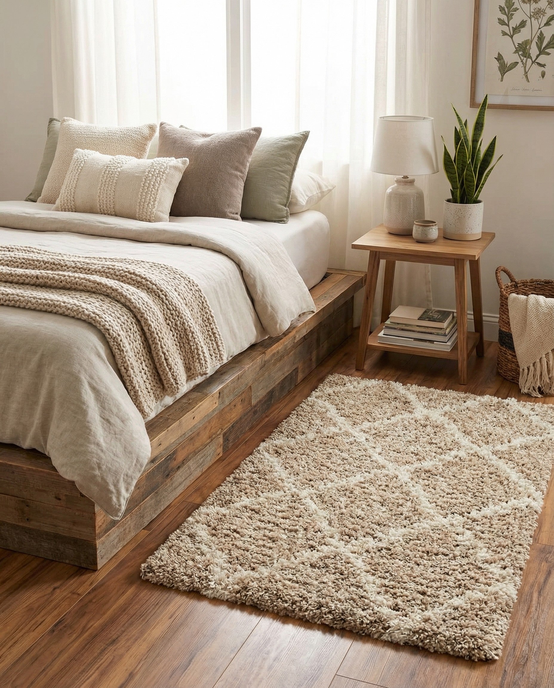  2' x 3' Moroccan Trellis Shag Rug