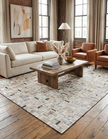 5' x 8' 2 Cowhide Stocks Rug