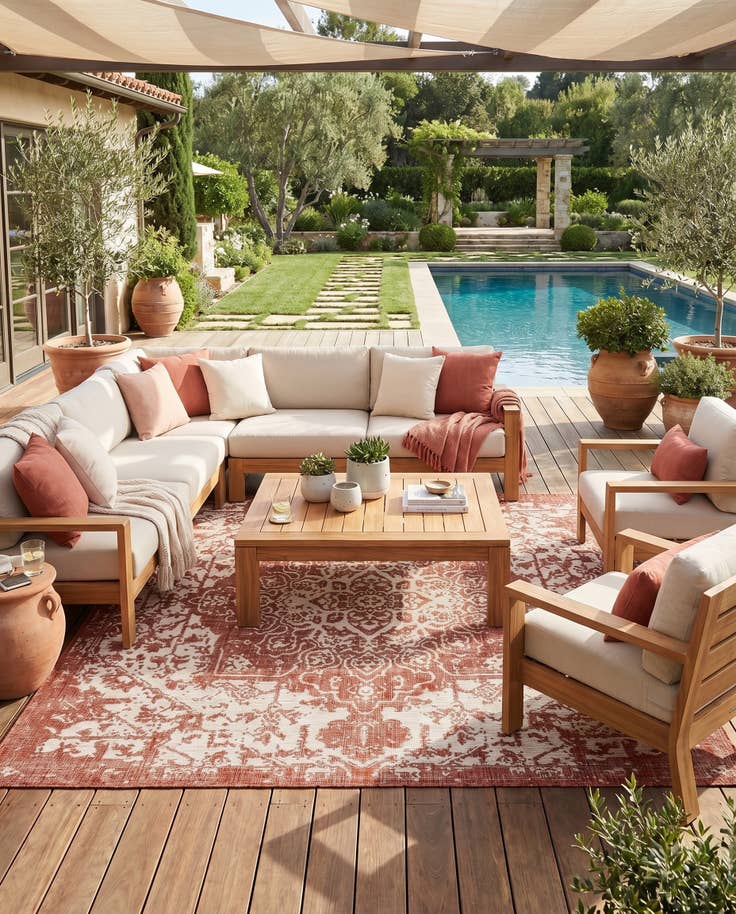 Detail image of 13' x 13' Easy-Clean Jill Zarin Dubai Indoor / Outdoor Square Rug
