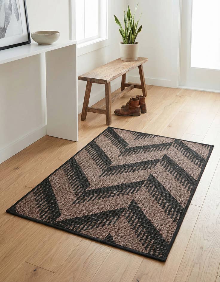 Detail image of 2' 2 x 3'  Washable Modern Indoor / Outdoor Rug