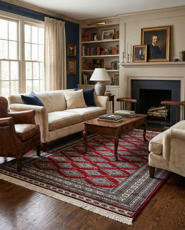 4' 2 x 6' 6 Hand Knotted Bokhara Oriental Wool Rug