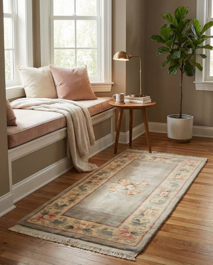 Detail image of 2' 3 x 4' 9 Hand Knotted Nepal Wool Runner Rug