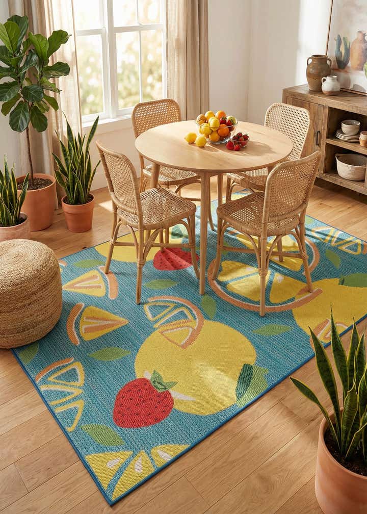 6' 1 x 9' Easy-Clean Baja Indoor / Outdoor Rug