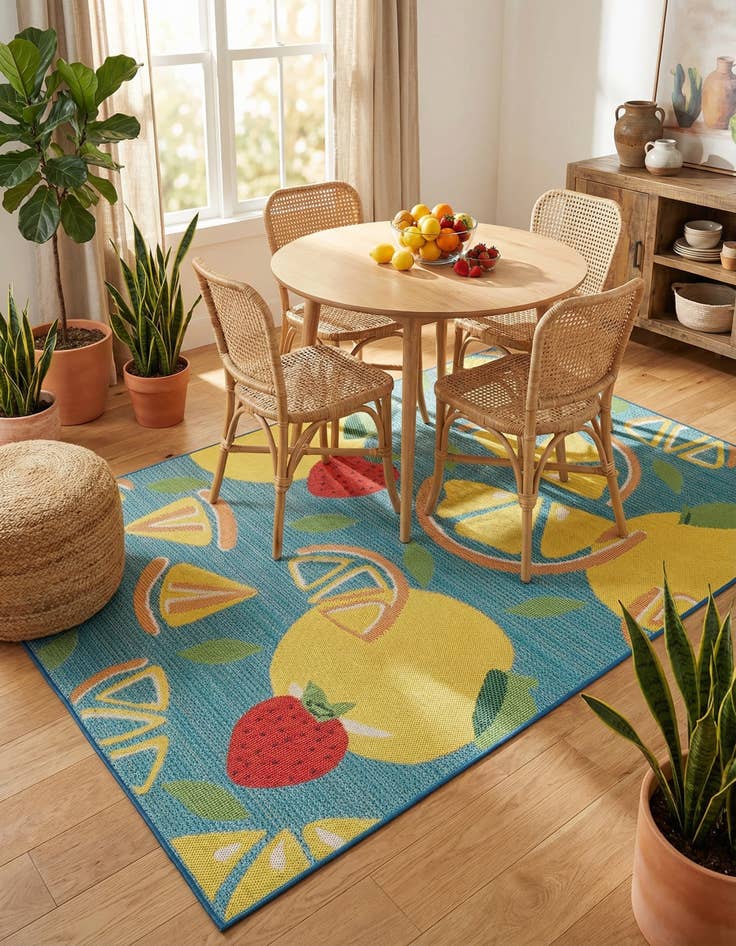 Detail image of 6' 1 x 9'  Washable Baja Indoor / Outdoor Rug