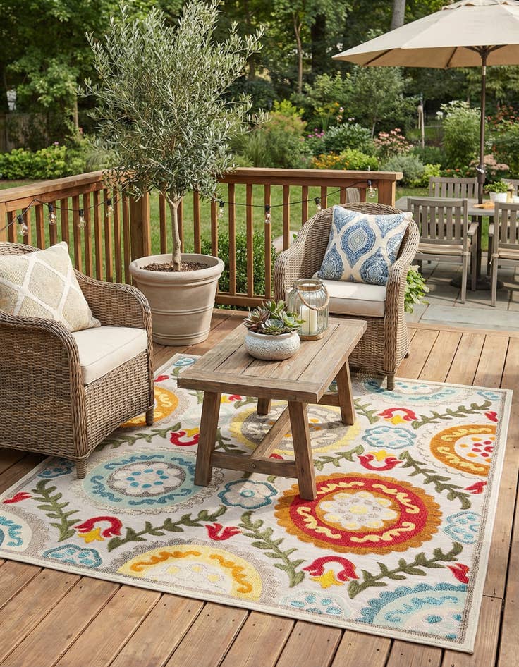 Detail image of 7' 10 x 7' 10  Washable Casablanca Indoor / Outdoor Square Rug