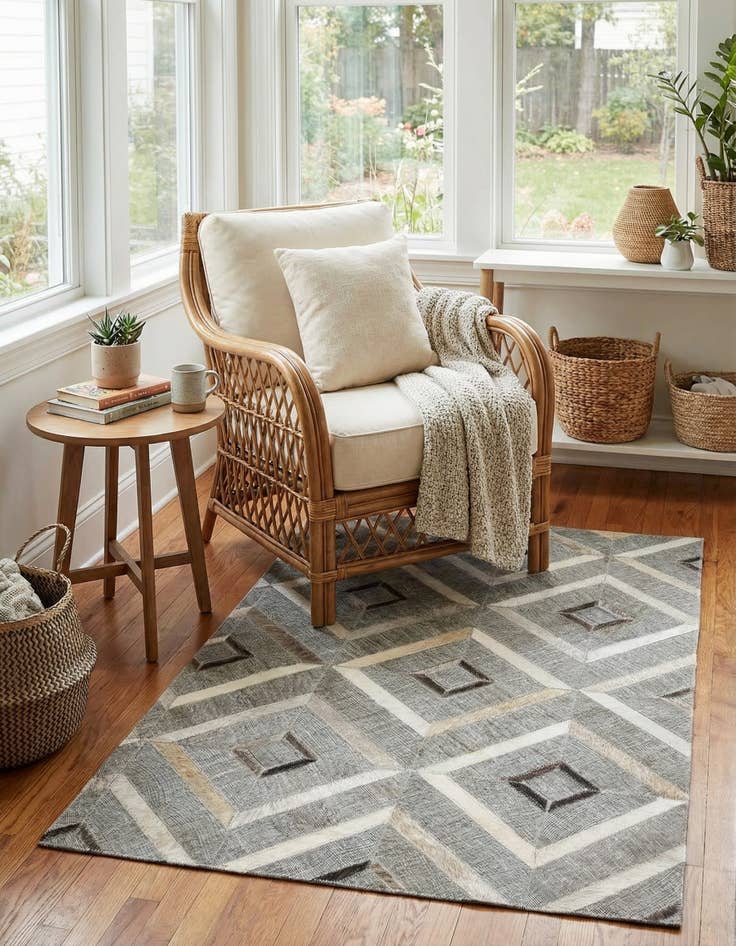 Detail image of 2' x 3' Cowhide Leather Rug