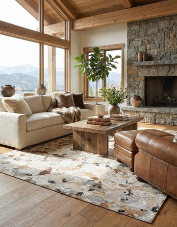 5' x 8' Cowhide Leather Rug