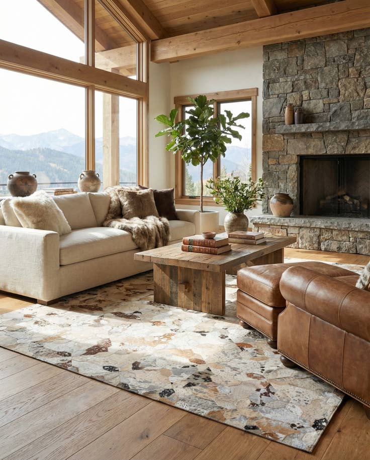 Detail image of 5' x 8' Cowhide Leather Rug