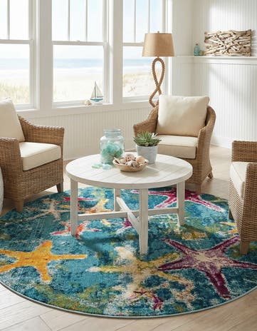 6' 1 x 6' 1 Washable Amalfi Round Rug