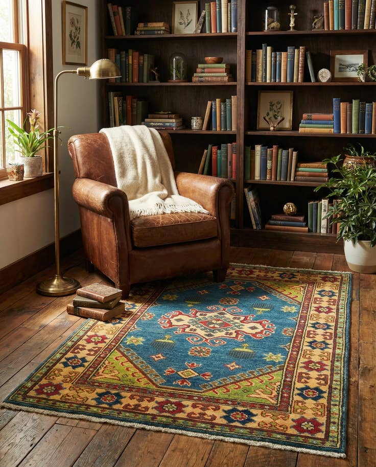 Detail image of 2' 8 x 4' Hand Knotted Kazak Rug