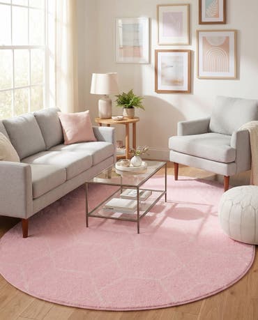  7' 10 x 10' Lattice Frieze Oval Rug