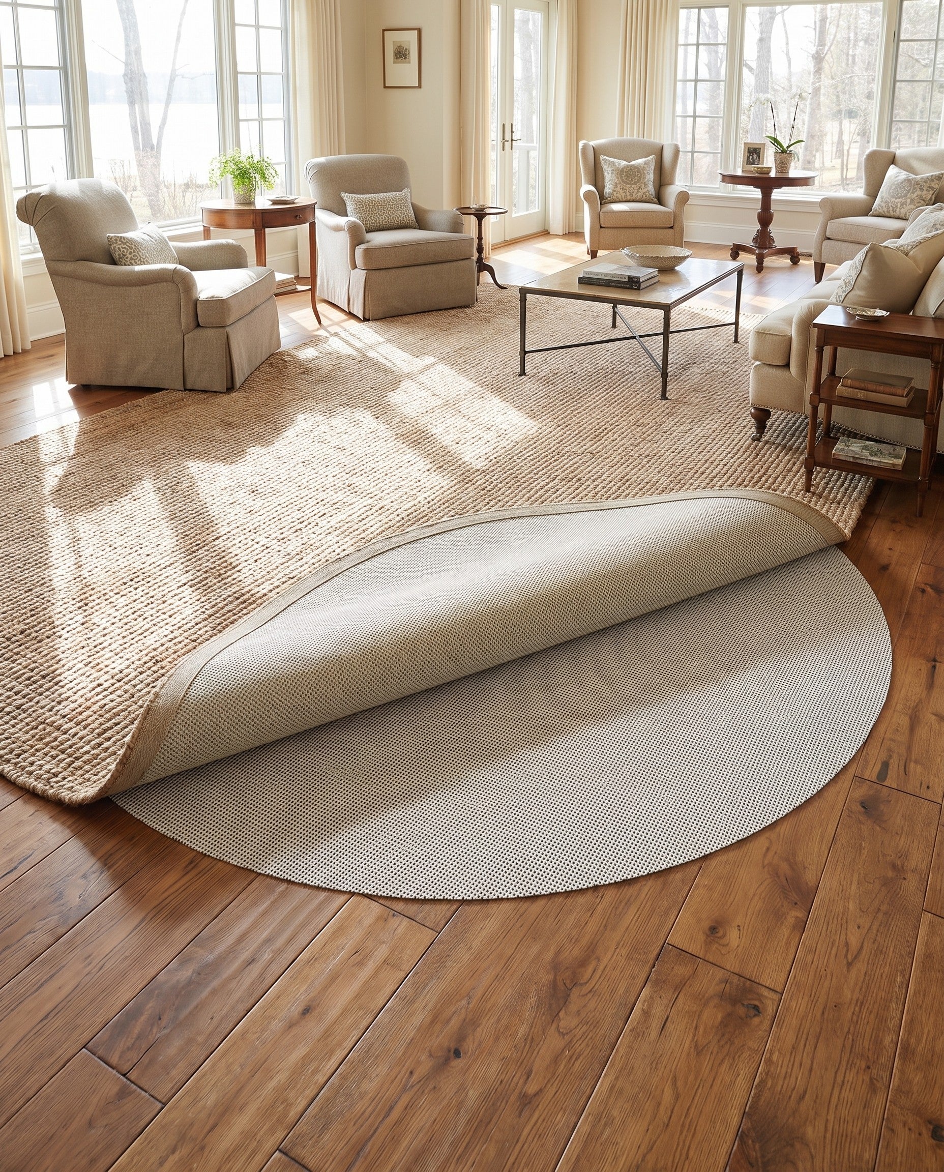 8' x 8' Round Non-Slip Rug Pad